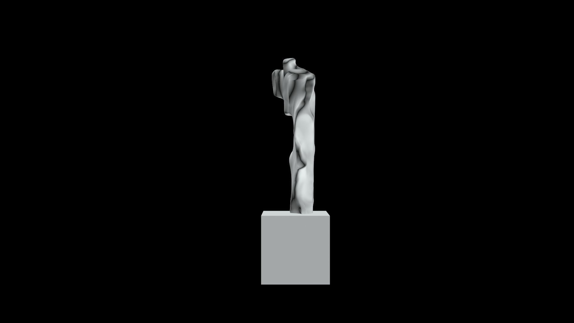 Abstracted figure sculpture  3D print model_4