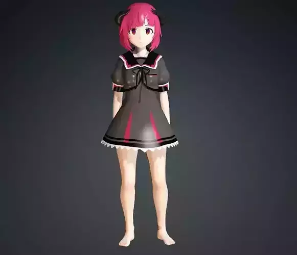 GAL GUN 2 3D ALL CHARACTERS Low-poly 3D model