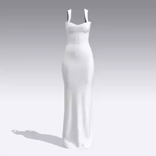  DRESS CORSET HEART NECKLINE  WHITE COLOR COTTON 