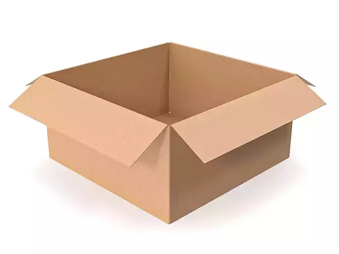 Cardboard box sealed with packing 10 Low-poly 3D model