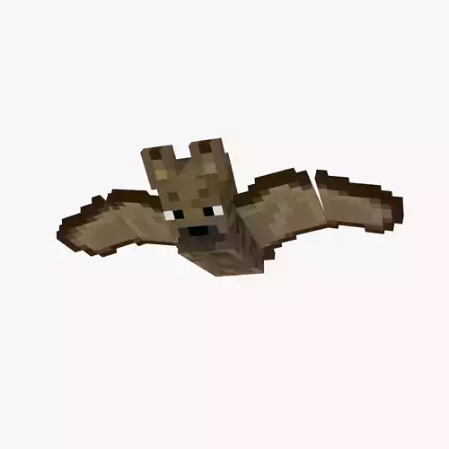 Minecraft Bat Rigged Low-poly 3D model