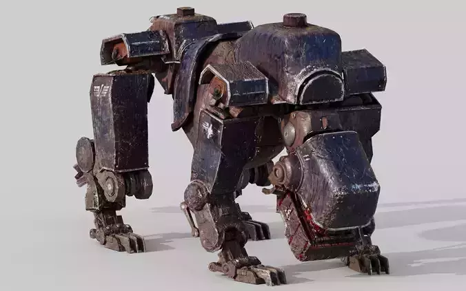 Military Robot Dog Low-poly 3D model