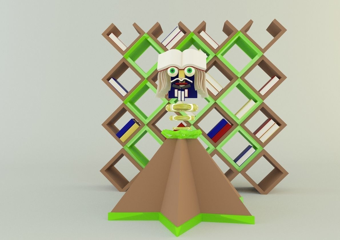 metaverse librarian Low-poly 3D model_3