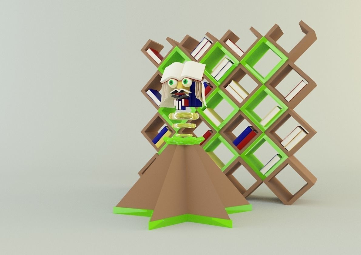 metaverse librarian Low-poly 3D model_1