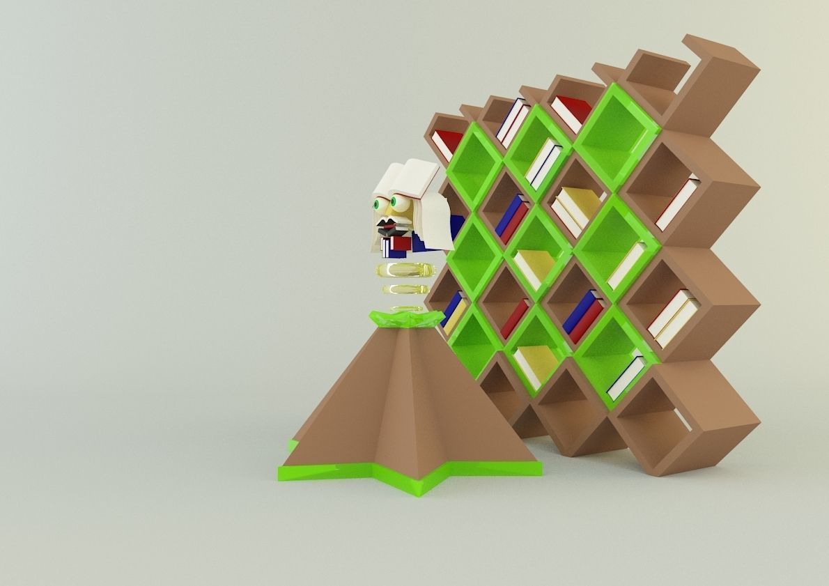 metaverse librarian Low-poly 3D model_4