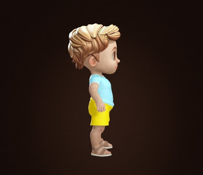 Male Kids Rigged 3D model Low-poly 3D model_7