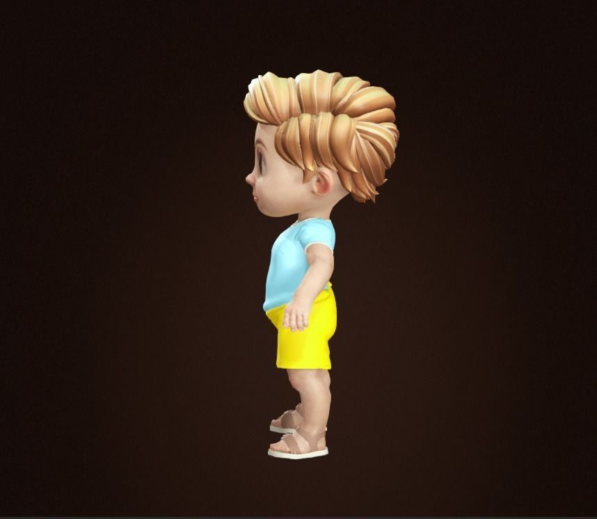 Male Kids Rigged 3D model Low-poly 3D model_6