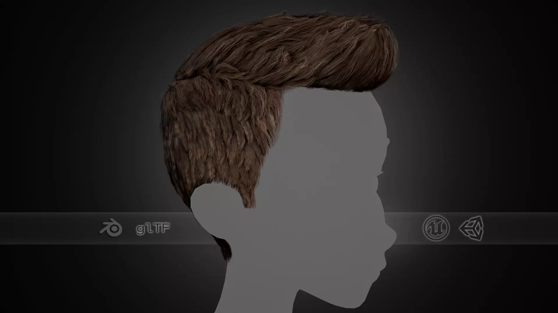 Male Hair Cards Style 2 - Short Straight 1 Low-poly 3D model