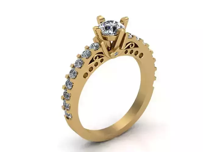 Women Ring New STL 3DM Render diamond stone size weight 3d model 3D print model