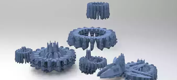 Sci-Fi dark Platforms 6 Monoliths