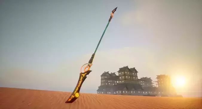 Lowpoly Stylized Spear - Game-Ready - BPR