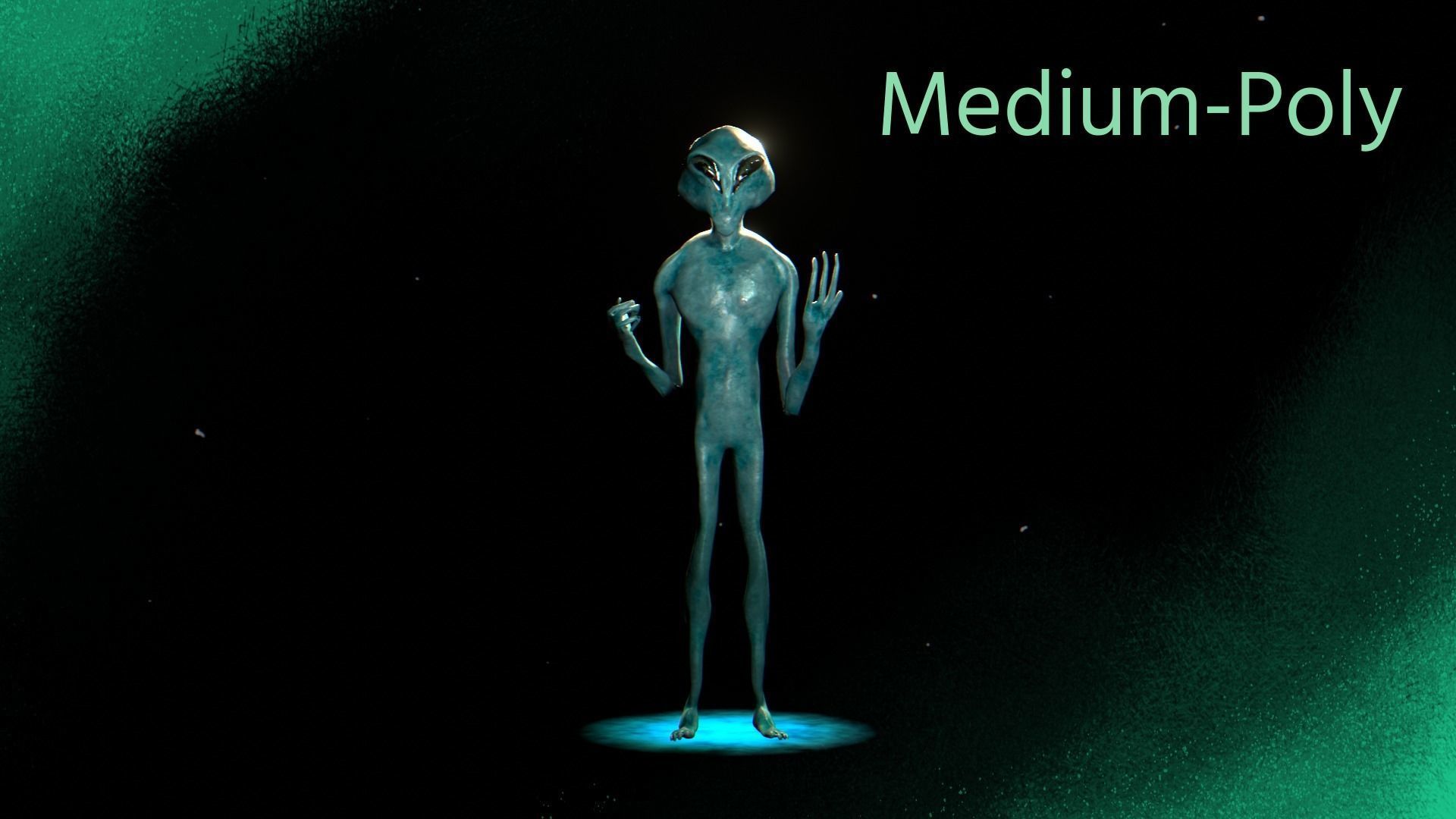 3D Realistic Alien - Original Sci-fi - Low to High Poly Versions 3D model_37