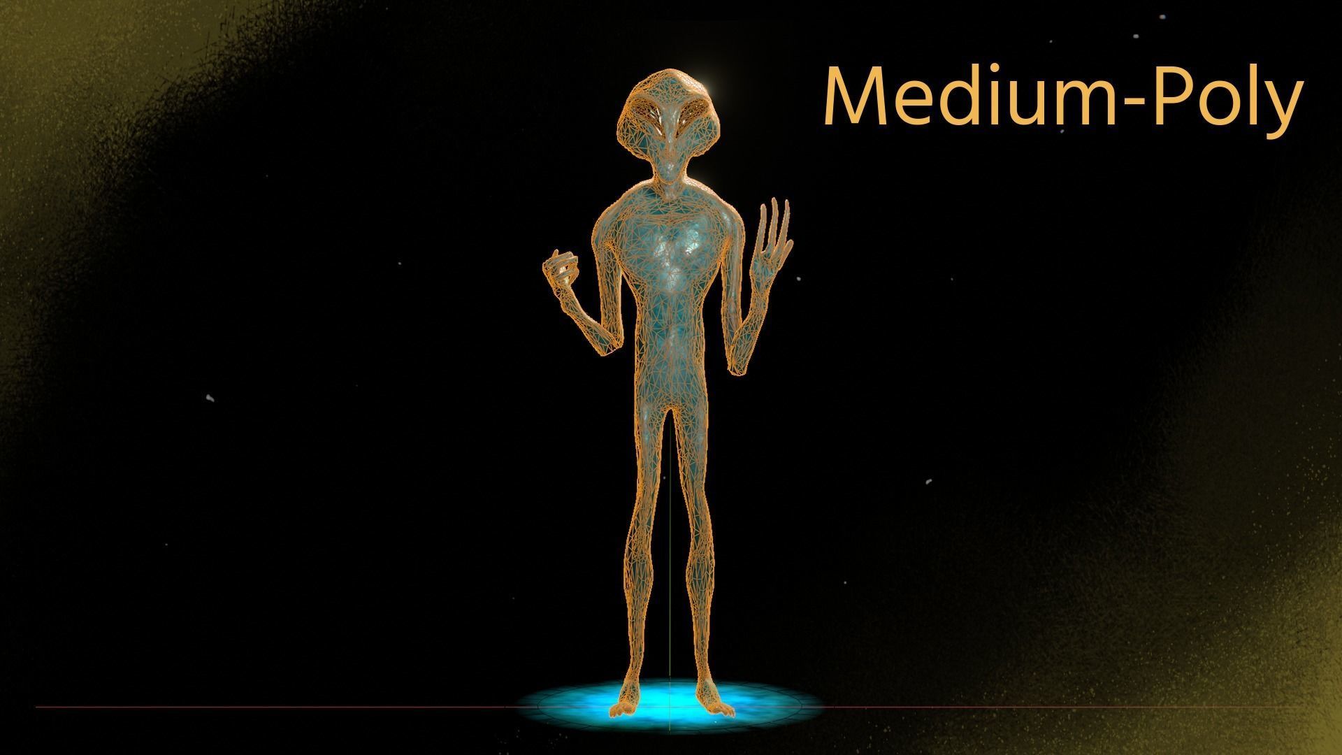 3D Realistic Alien - Original Sci-fi - Low to High Poly Versions 3D model_34