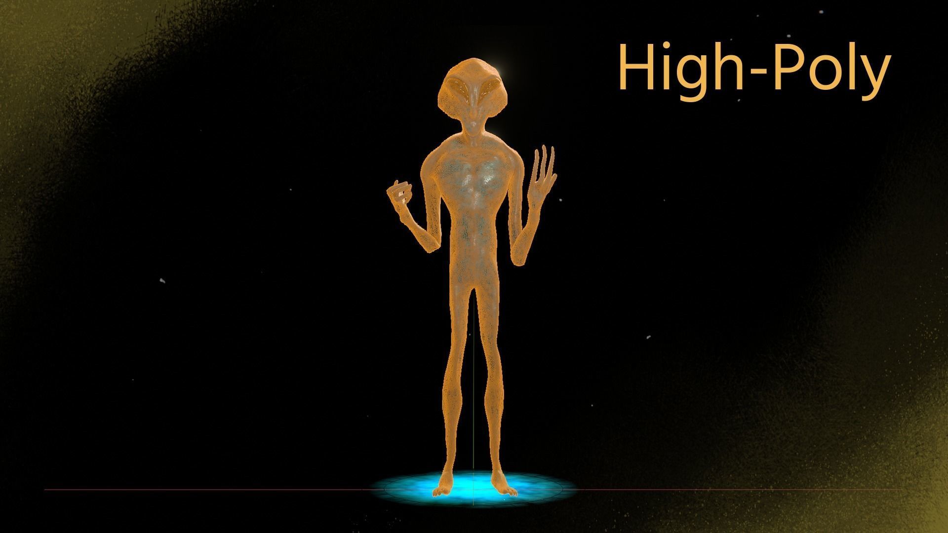 3D Realistic Alien - Original Sci-fi - Low to High Poly Versions 3D model_33