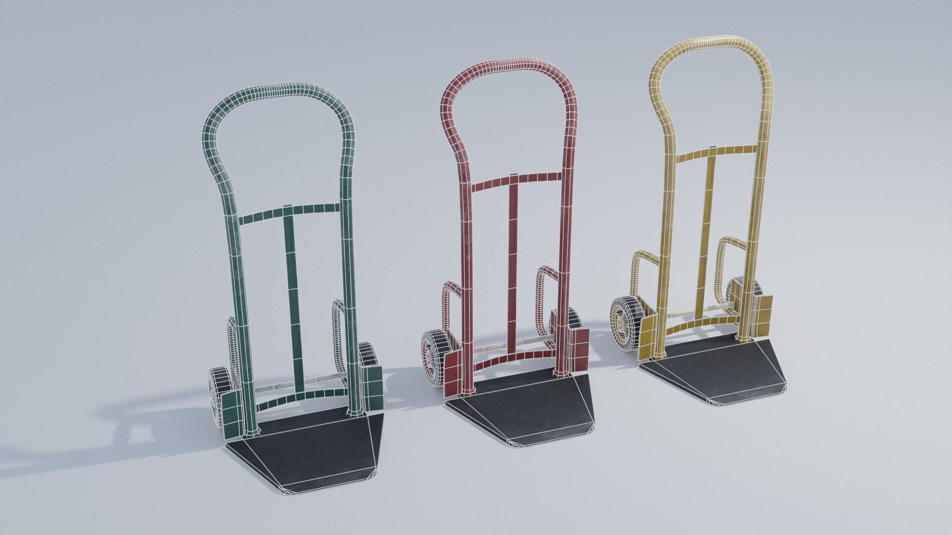 Industrial Dolly 4K and 2K Textures Low-poly 3D model_1