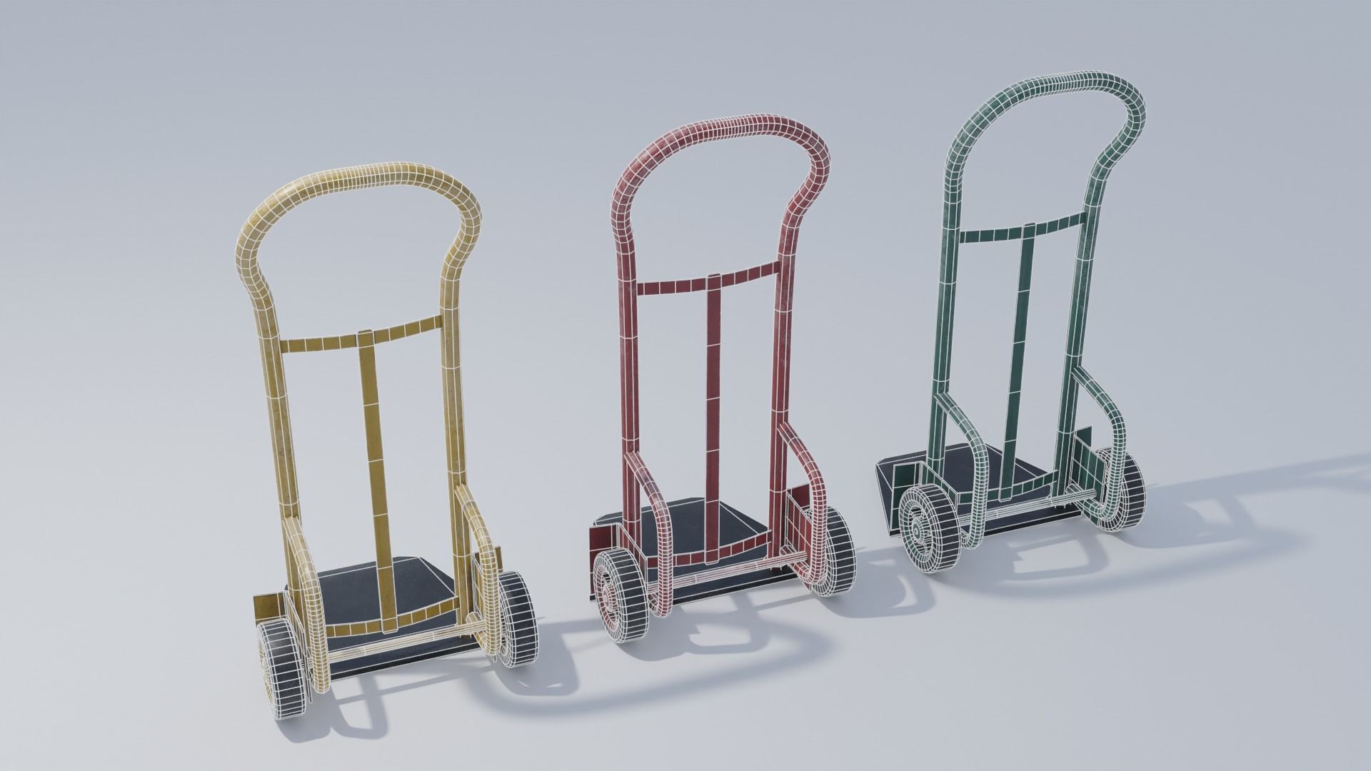 Industrial Dolly 4K and 2K Textures Low-poly 3D model_4
