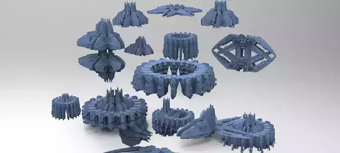 Sci-Fi dark Platforms 12 Monoliths 