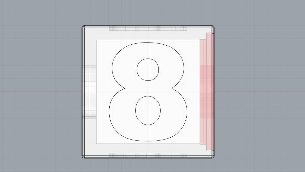 Plain 4 Cube Black Number pendant  3D print model_9