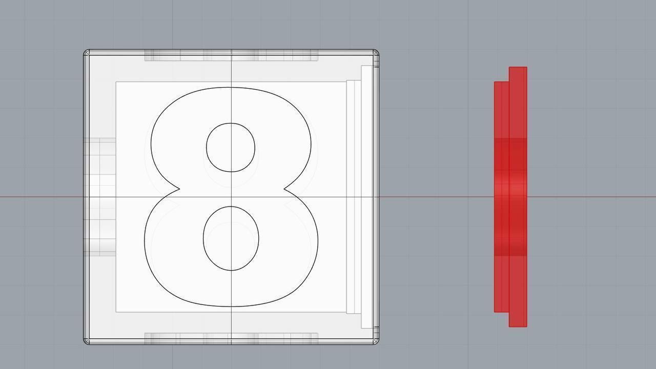 Plain 4 Cube Black Number pendant  3D print model_10