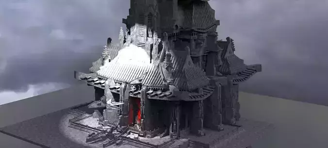 Sci-Fi dark Cyberpunk temples Kit bash