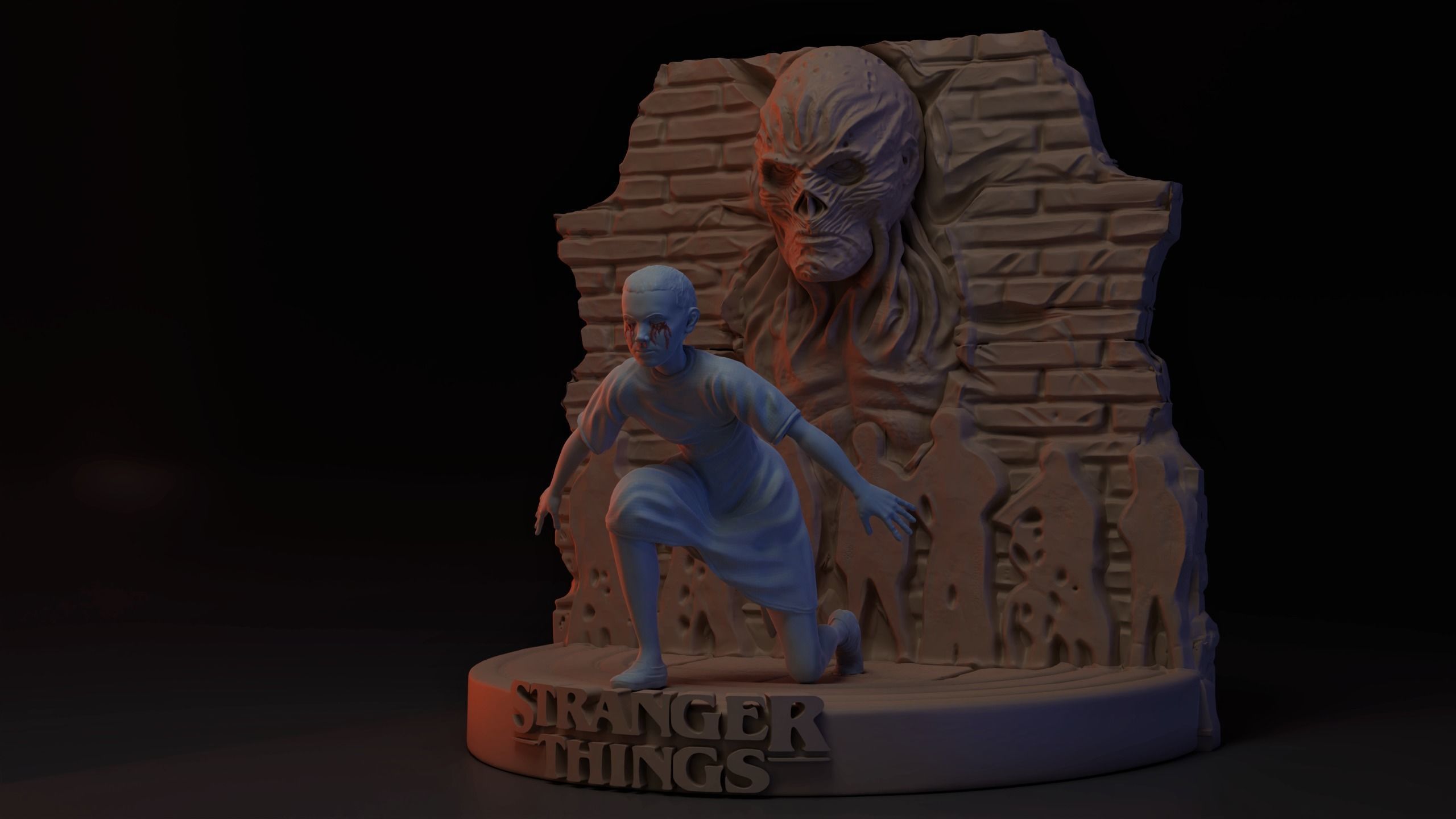 Stranger Things Eleven and  Vecna 3D print model_7
