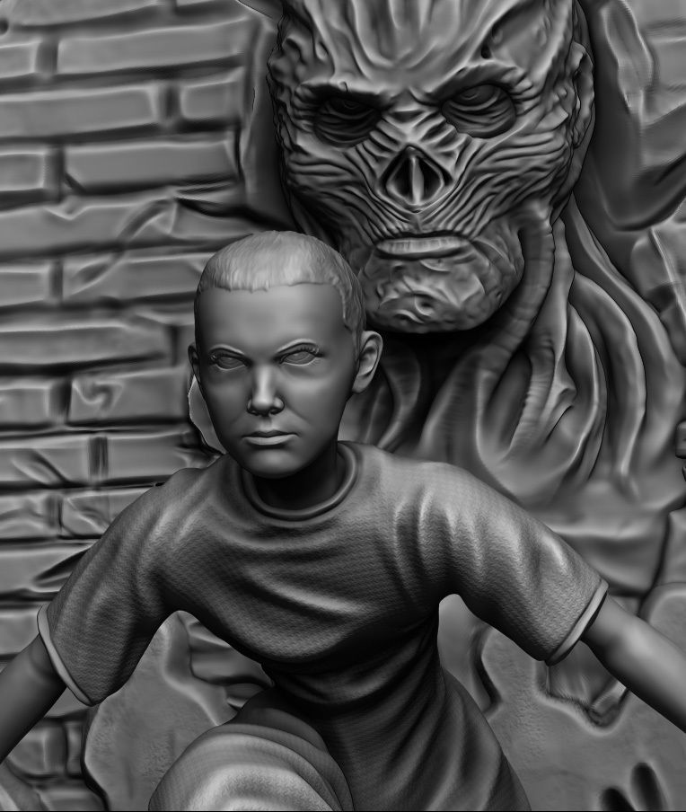 Stranger Things Eleven and  Vecna 3D print model_4
