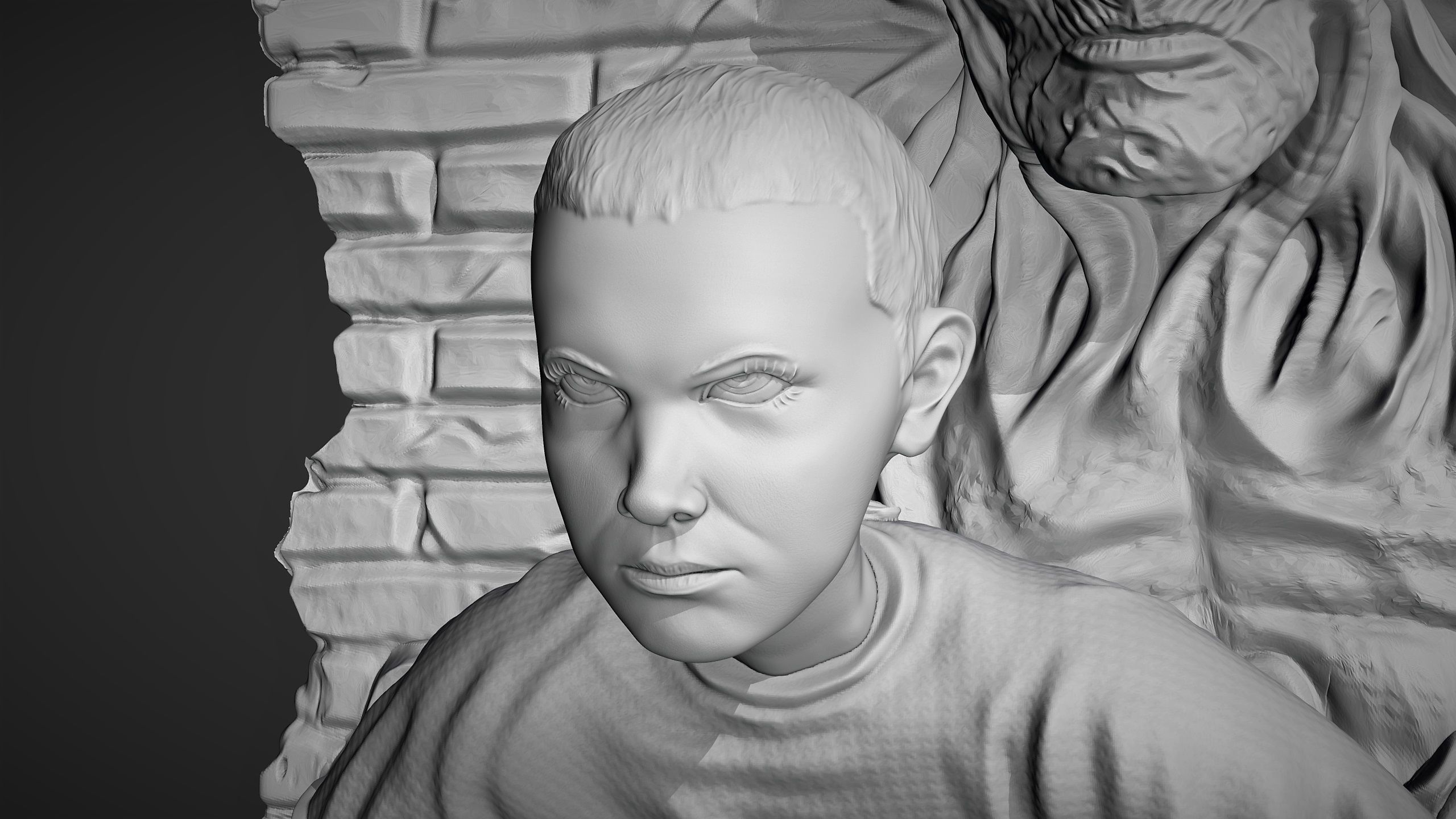 Stranger Things Eleven and  Vecna 3D print model_9