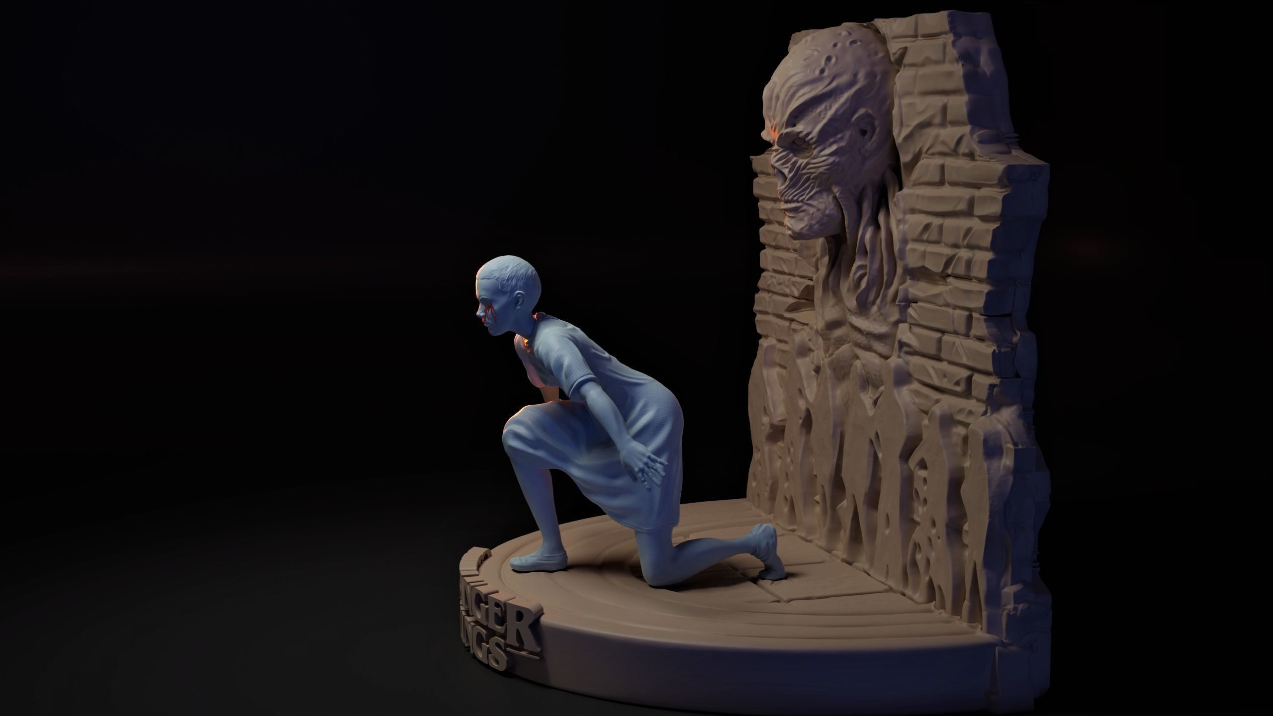 Stranger Things Eleven and  Vecna 3D print model_3