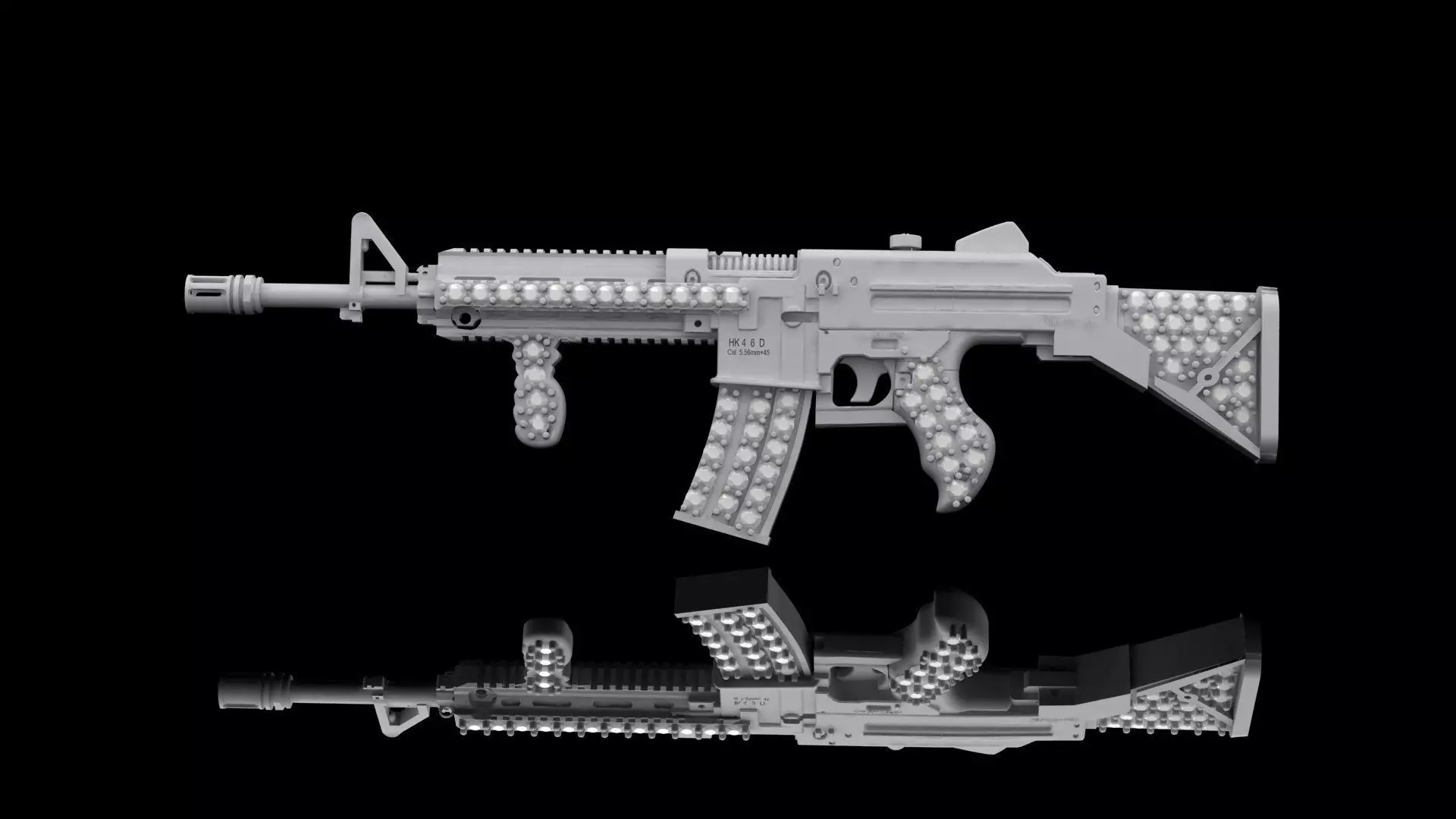 Rifle with stones 3D model 3D print model