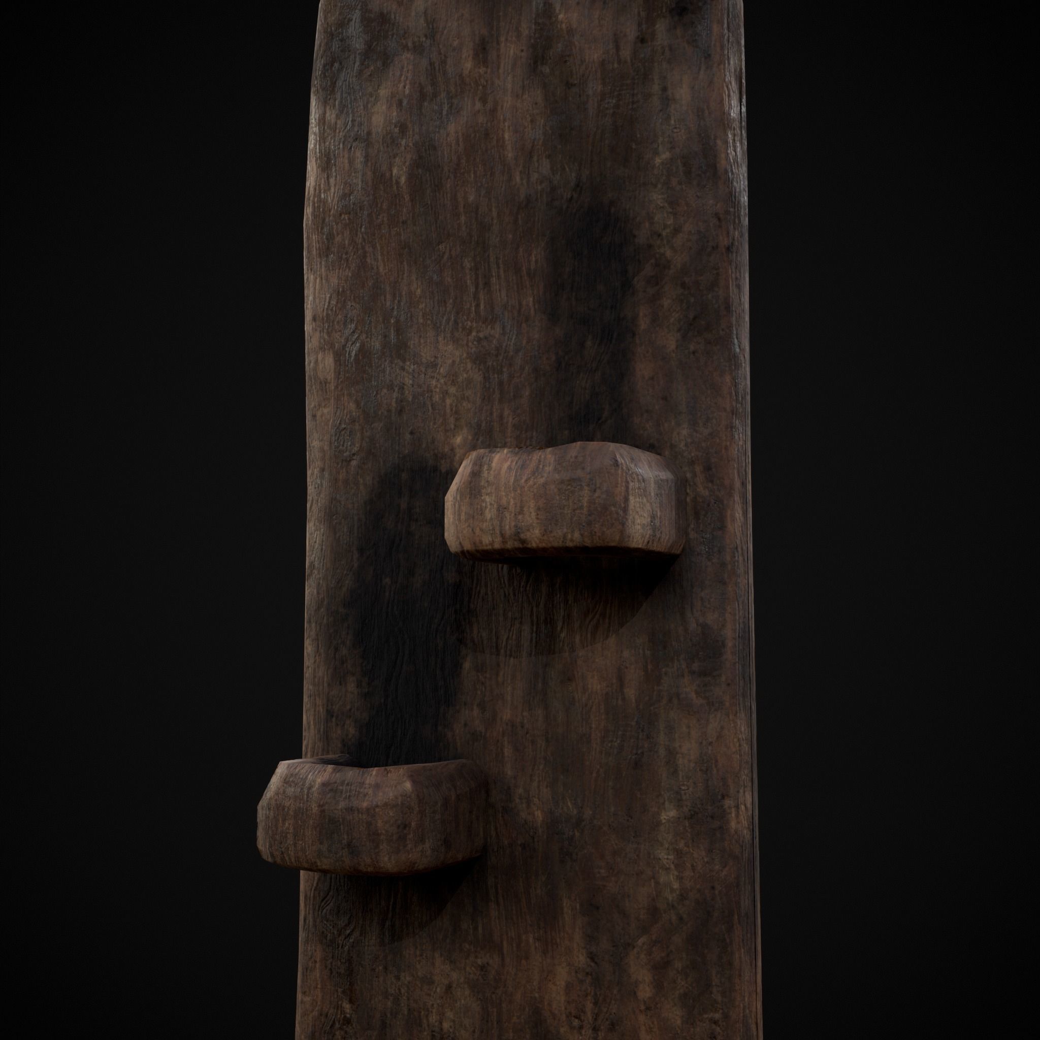 Rustic Hanging Wooden Mixing Spoon Holder Low-poly 3D model_7