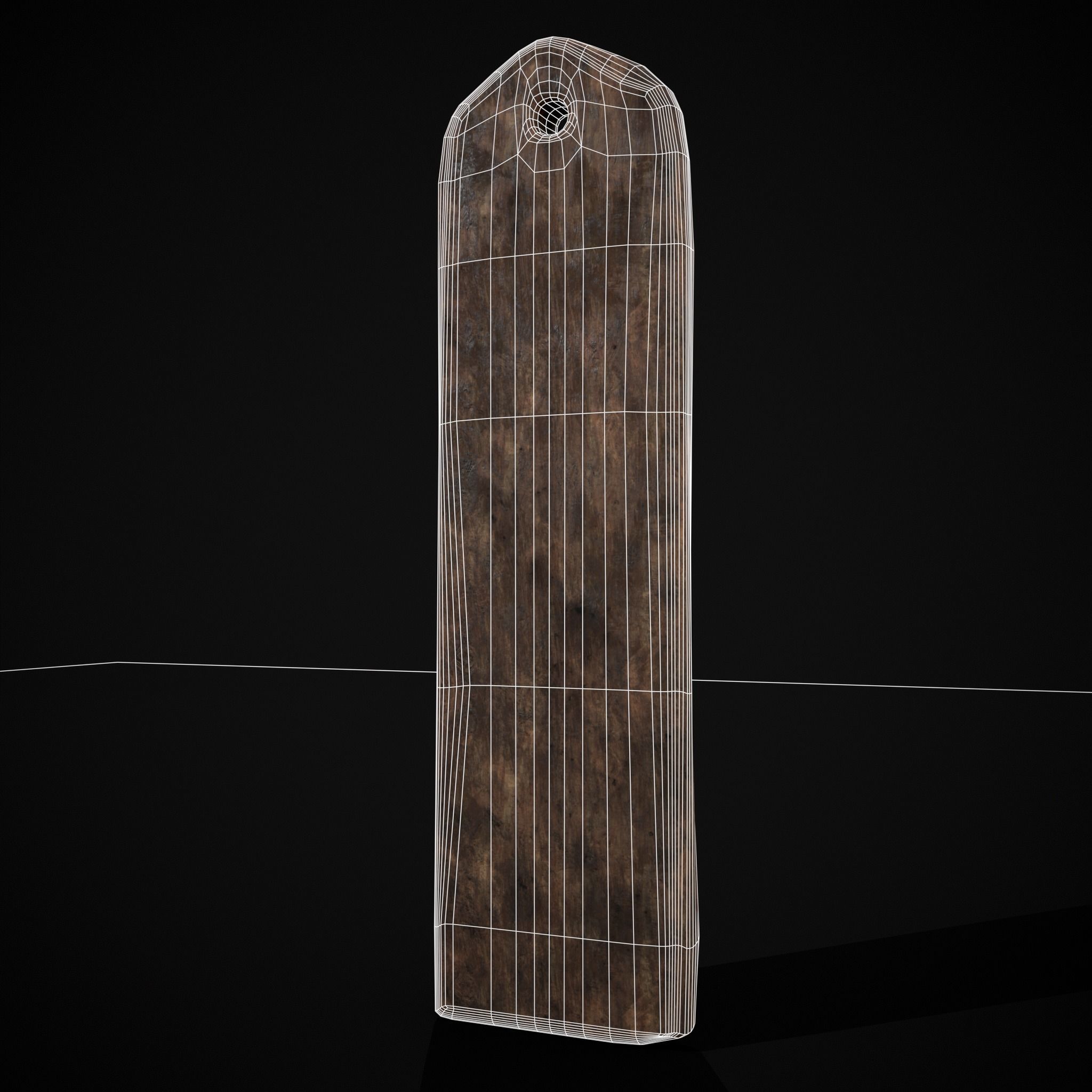 Rustic Hanging Wooden Mixing Spoon Holder Low-poly 3D model_6