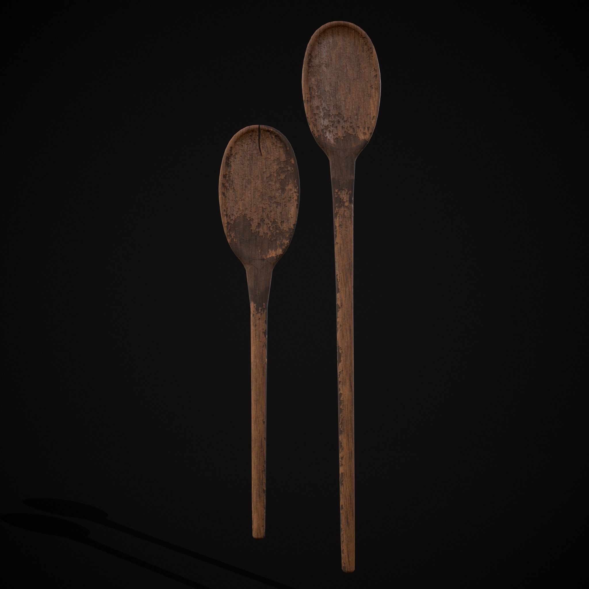Rustic Hanging Wooden Mixing Spoon Holder Low-poly 3D model_11