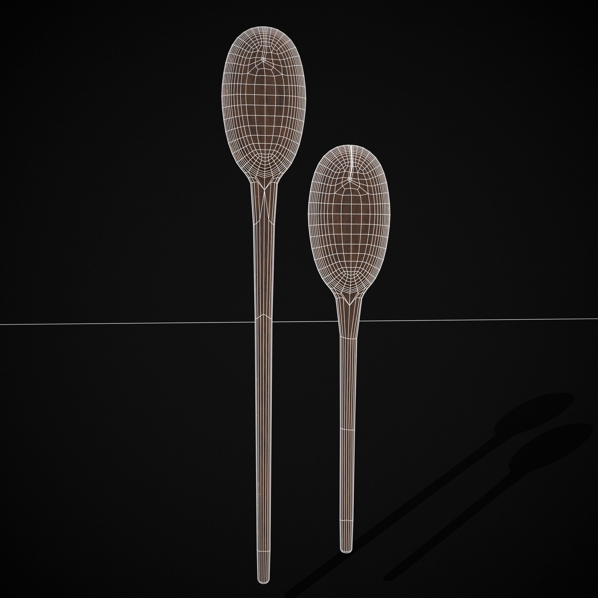 Rustic Hanging Wooden Mixing Spoon Holder Low-poly 3D model_14