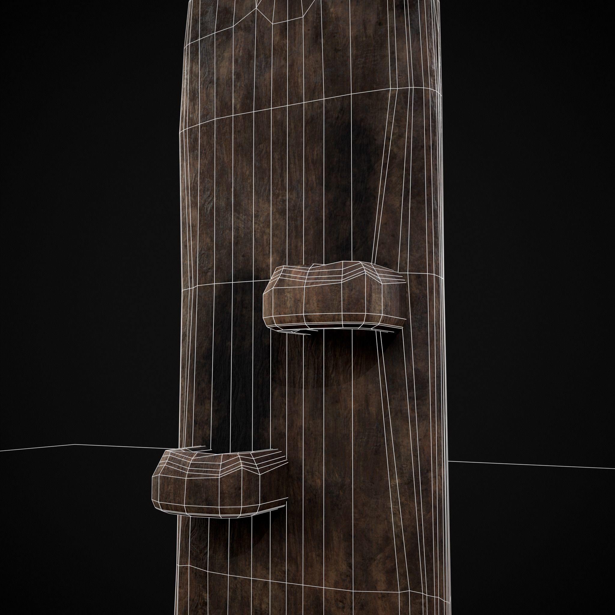 Rustic Hanging Wooden Mixing Spoon Holder Low-poly 3D model_8