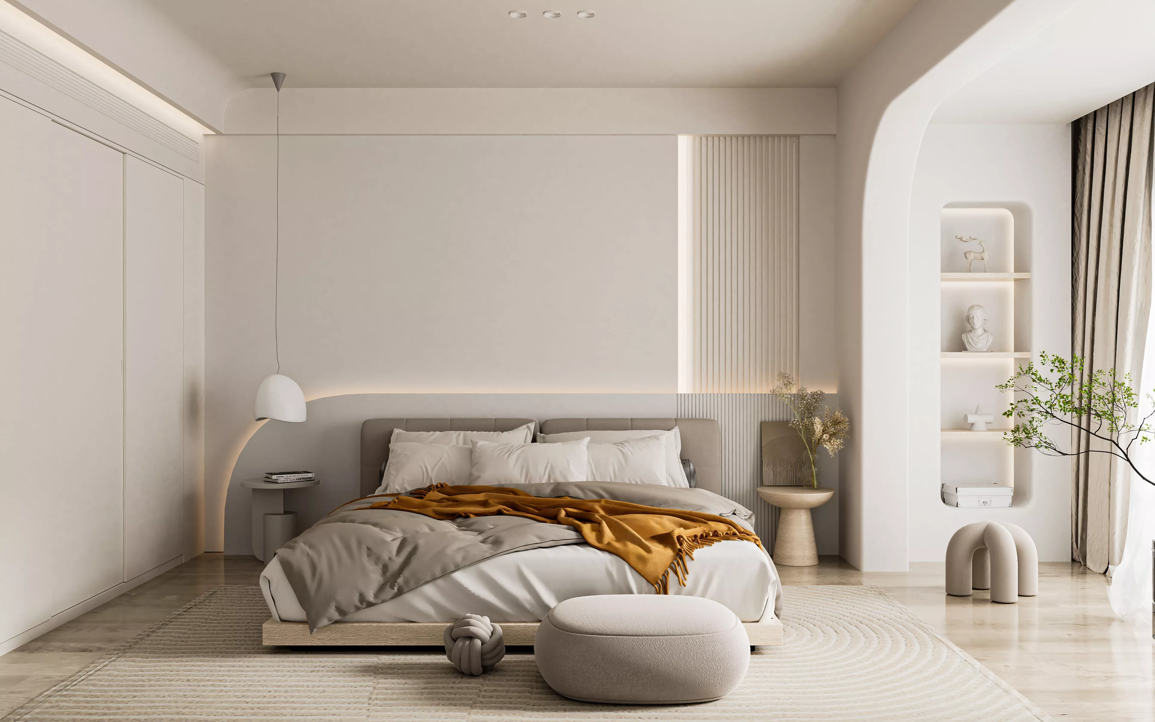 Cozy Bedroom Interior Scene for Cinema 4D and Redshift Render 3D model