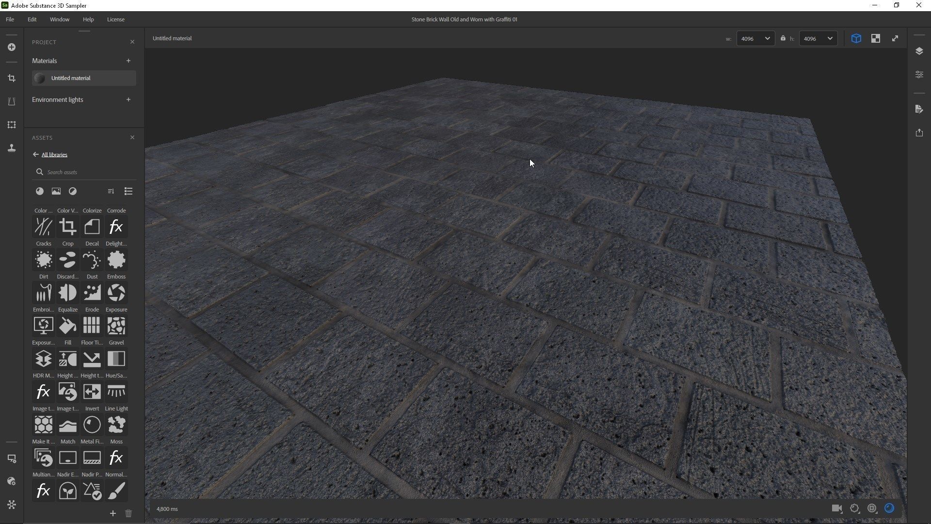 Stone Brick Wall with Graffiti PBR Texture Texture_5