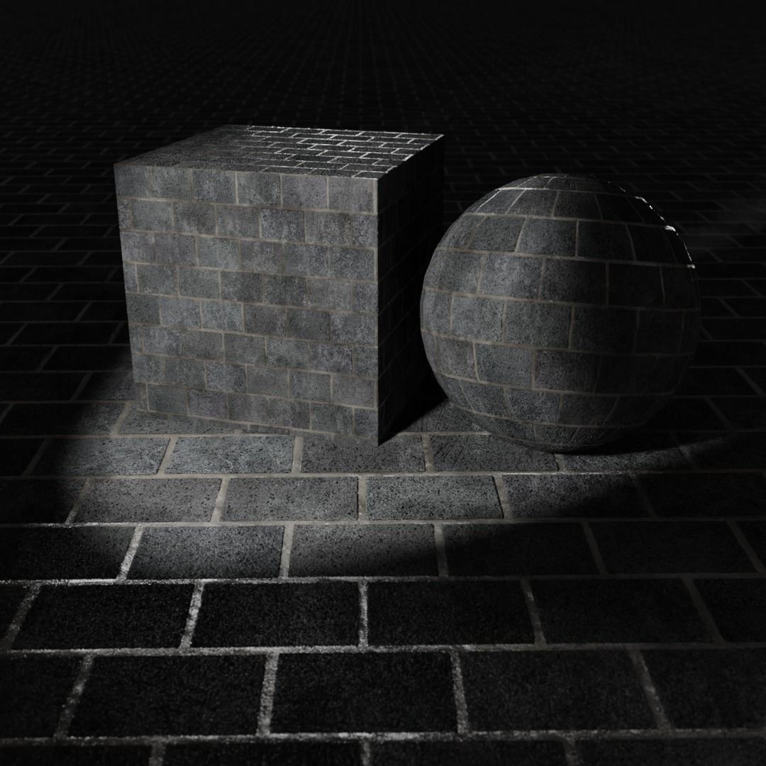 Stone Brick Wall with Graffiti PBR Texture Texture_1