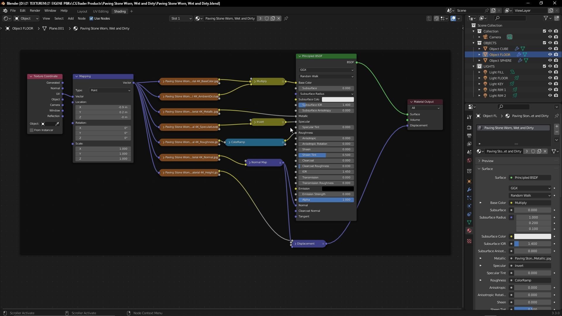 Stone Brick Wall with Graffiti PBR Texture Texture_4