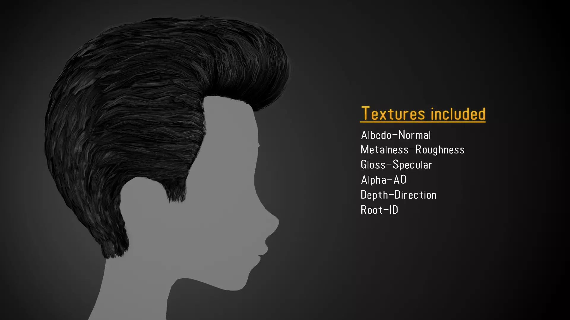 Male Hair Cards Style 4 -Quiff Low-poly 3D model