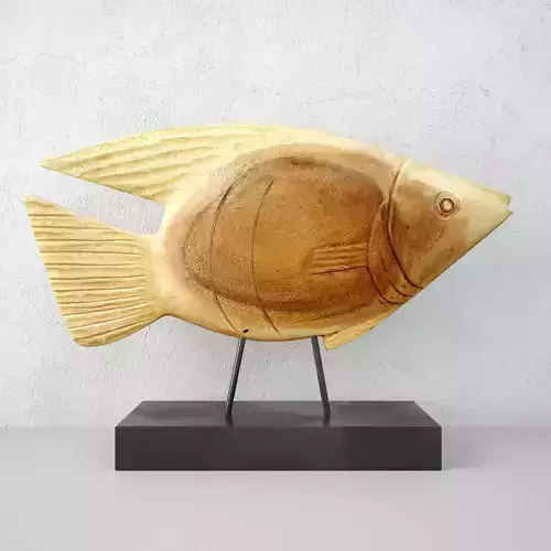 Wooden Fish Sculpture 1 3D model