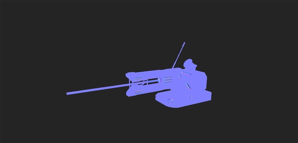 SCI - FI LASER CANNON Low-poly 3D model_13