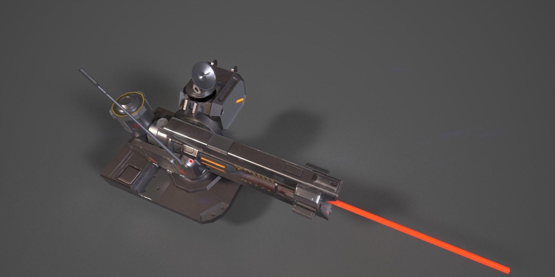 SCI - FI LASER CANNON Low-poly 3D model_3