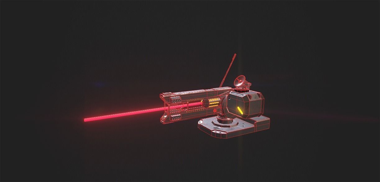 SCI - FI LASER CANNON Low-poly 3D model_10