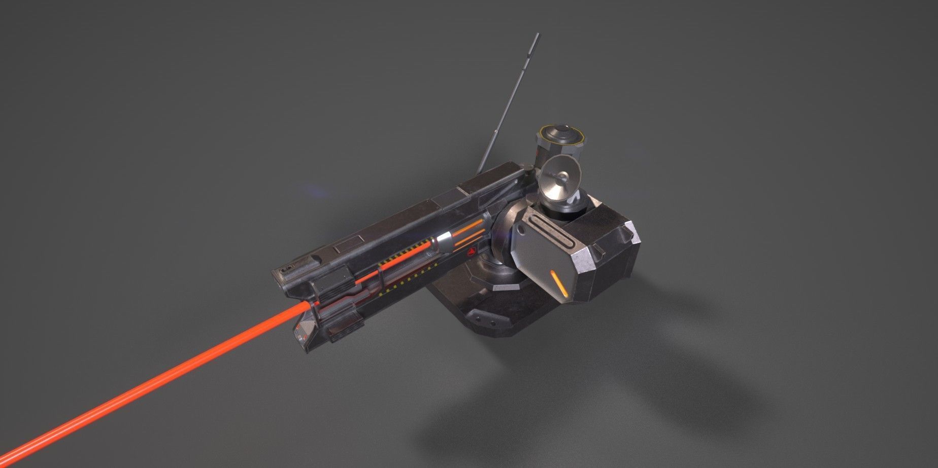 SCI - FI LASER CANNON Low-poly 3D model_4