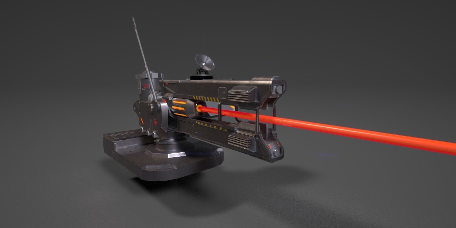 SCI - FI LASER CANNON Low-poly 3D model_6