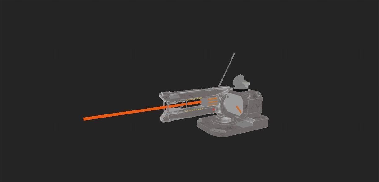 SCI - FI LASER CANNON Low-poly 3D model_16