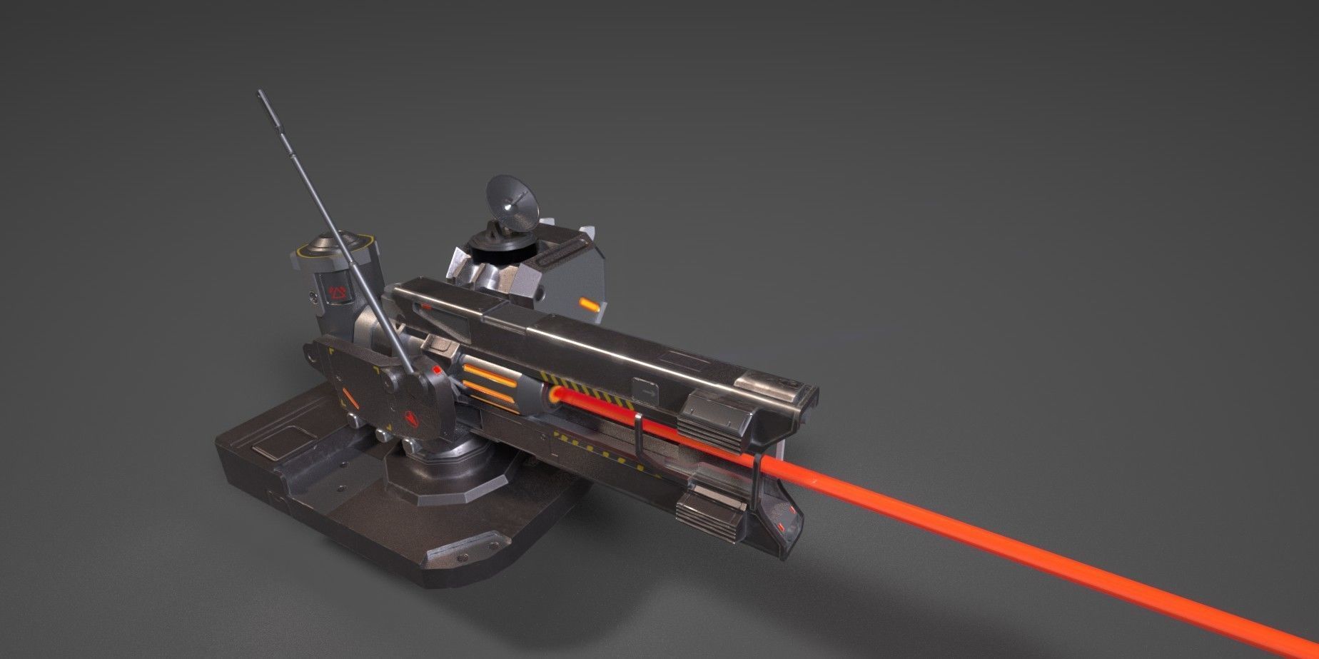 SCI - FI LASER CANNON Low-poly 3D model_2