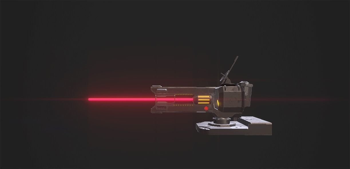 SCI - FI LASER CANNON Low-poly 3D model_7
