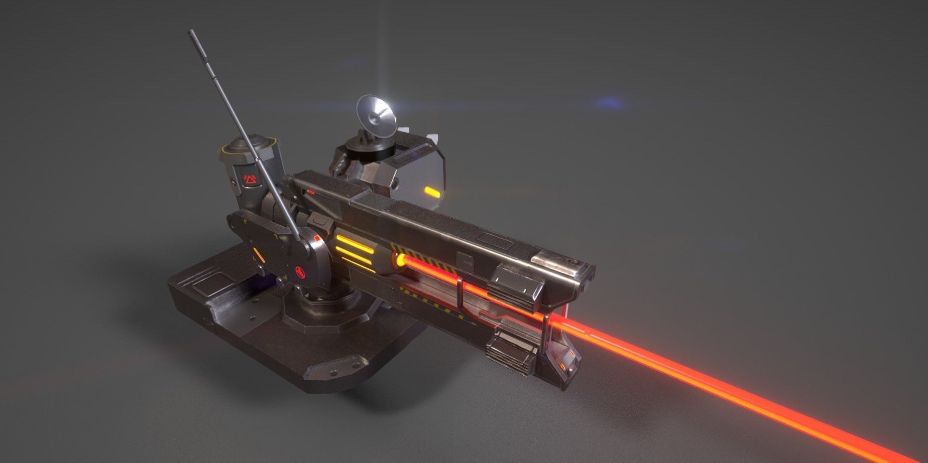 SCI - FI LASER CANNON Low-poly 3D model_1