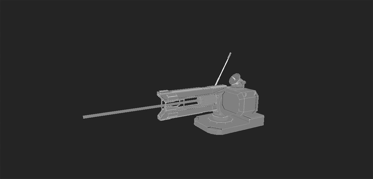 SCI - FI LASER CANNON Low-poly 3D model_11
